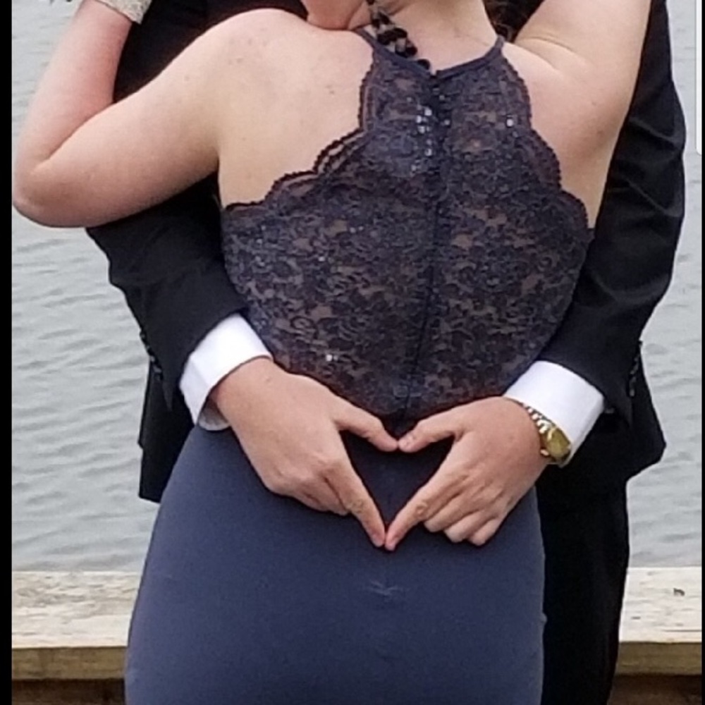 Gray prom dress